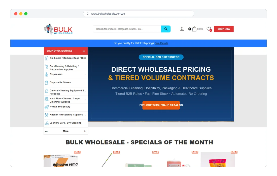 Bulk Wholesale - High-Volume B2B Wholesale Store & Tiered Pricing Architecture