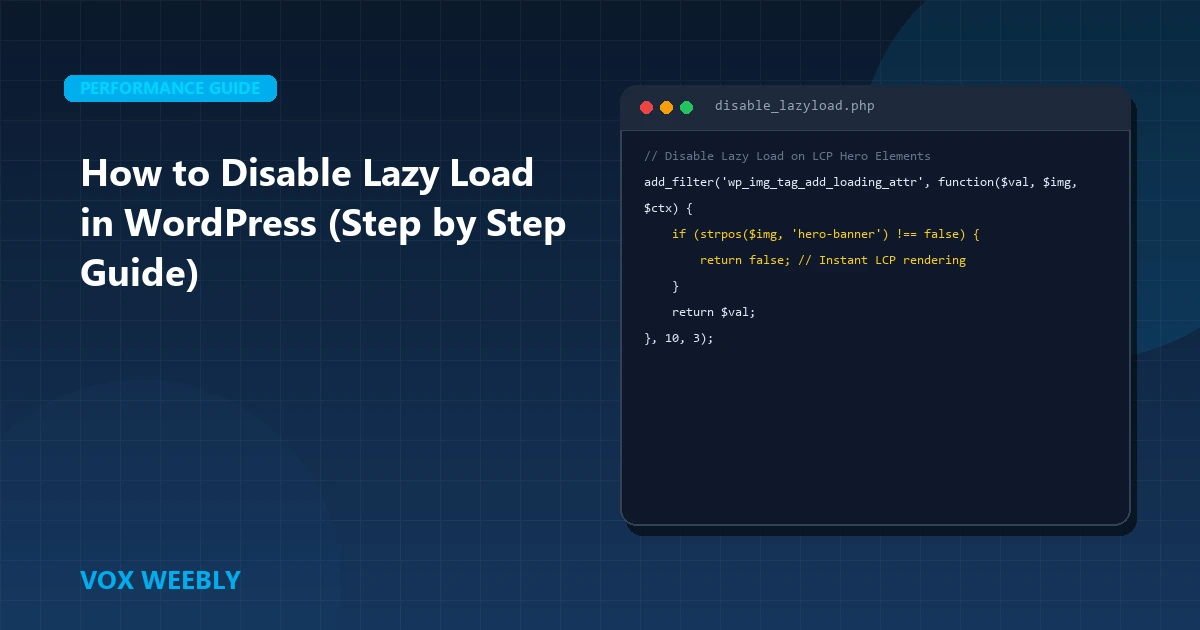 How to Disable Lazy Load in WordPress (Step by Step Guide)