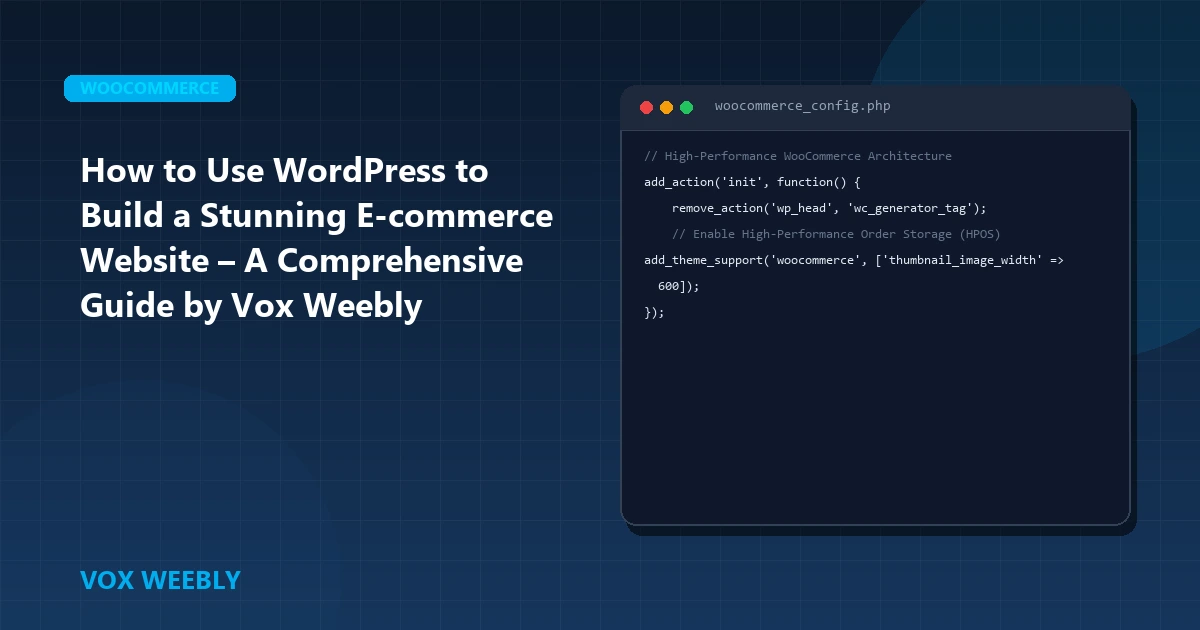 How to Use WordPress to Build a Stunning E-commerce Website – A Comprehensive Guide by Vox Weebly