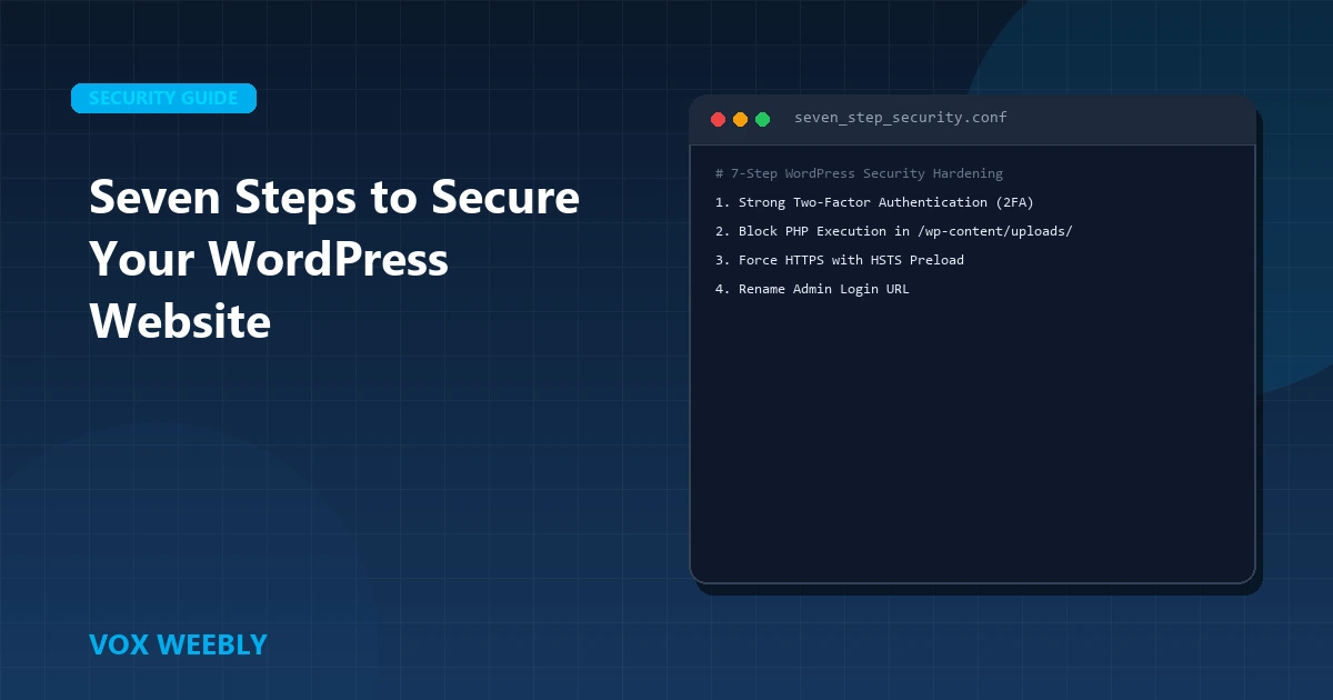 Seven Steps to Secure Your WordPress Website