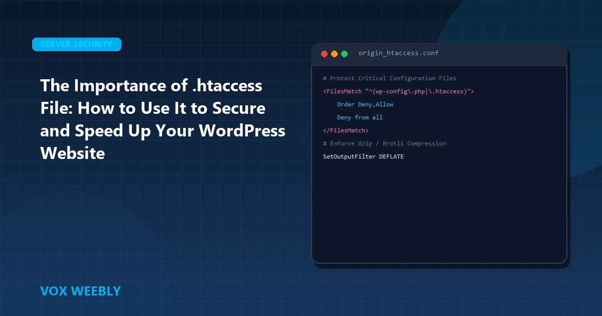 The Importance of .htaccess File: How to Use It to Secure and Speed Up Your WordPress Website