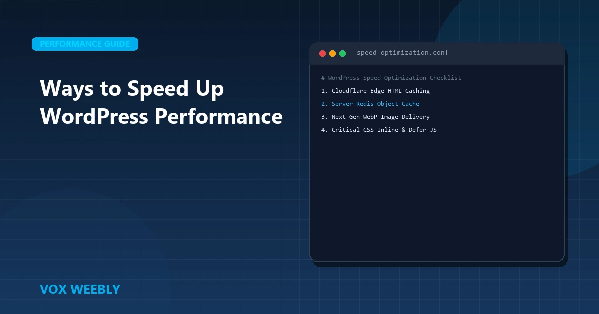 Ways to Speed Up WordPress Performance
